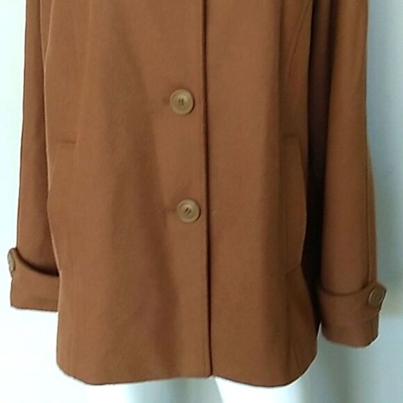 George Wool Blend Camel Color Coat & Scarf. Sz Large NWOT - Picture 6 of 15